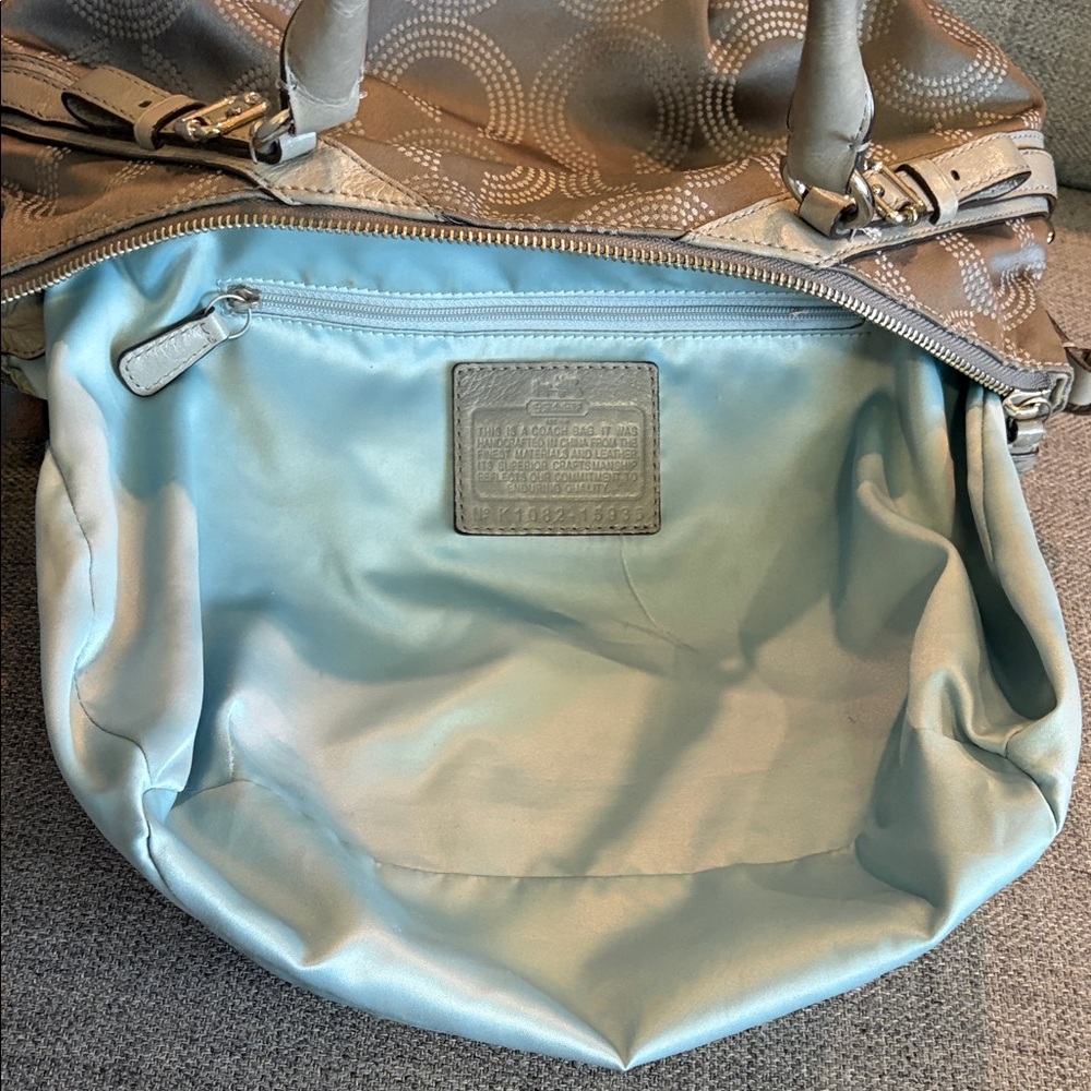 COACH Madison Dotted Op Art Sophia Satchel with Removable Strap 14”x10”x3” - Picture 12 of 12